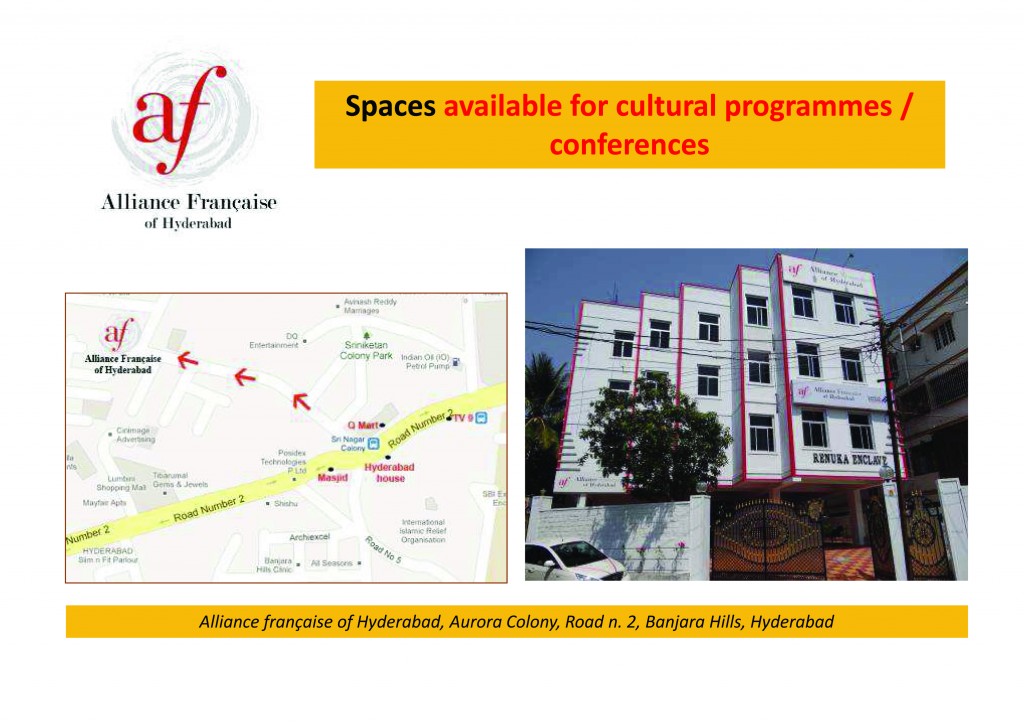 Spaces available Alliance Francaise Hyderabad